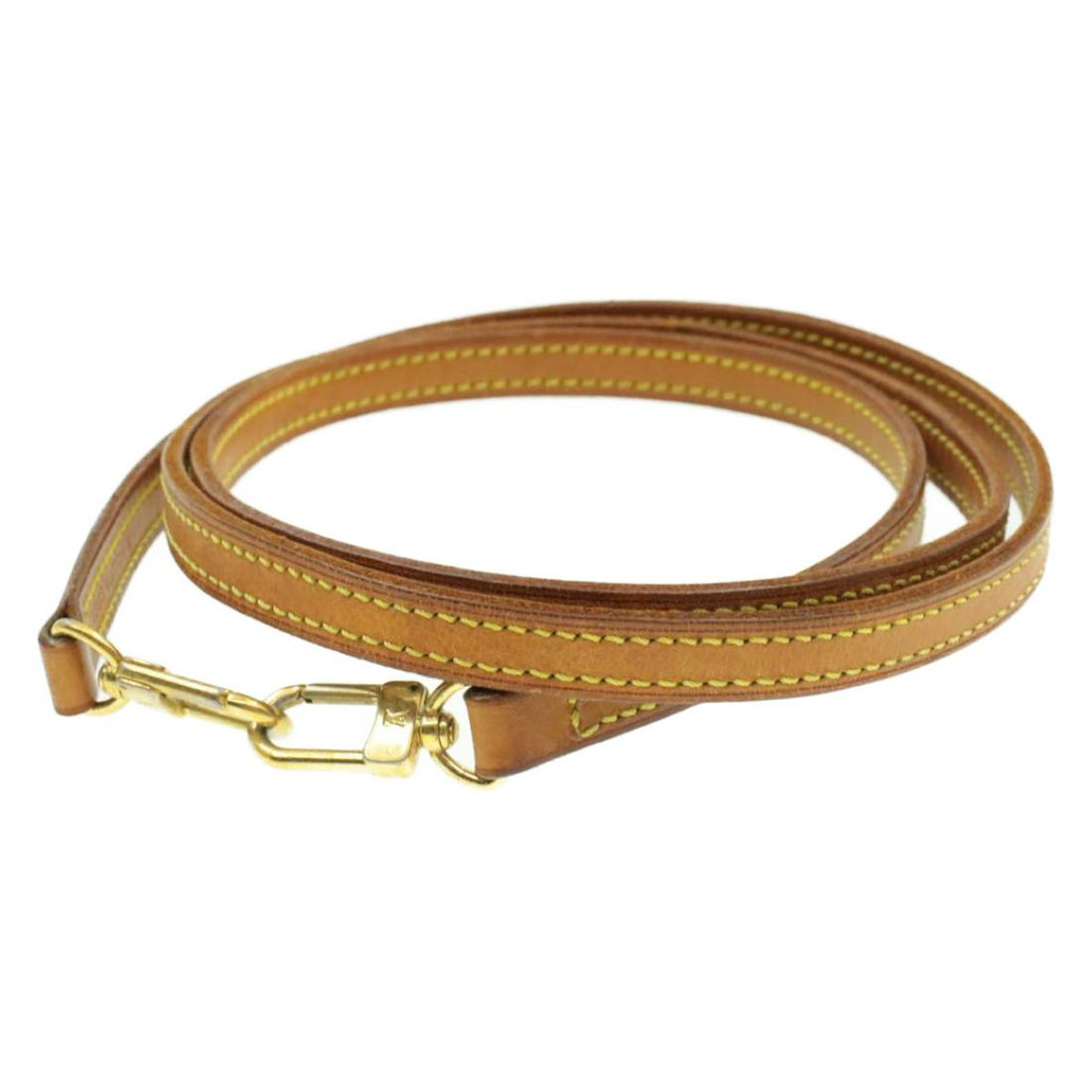 Authentic LOUIS VUITTON Leather Shoulder Strap: Brand: LOUIS VUITTON Material: Leather Style: Shoulder Strap Color: Beige Size(inch): Length 48.43â€³ Width 0.67â€³(Approx) Country of Origin: France Accessory: There is no item box and dust b