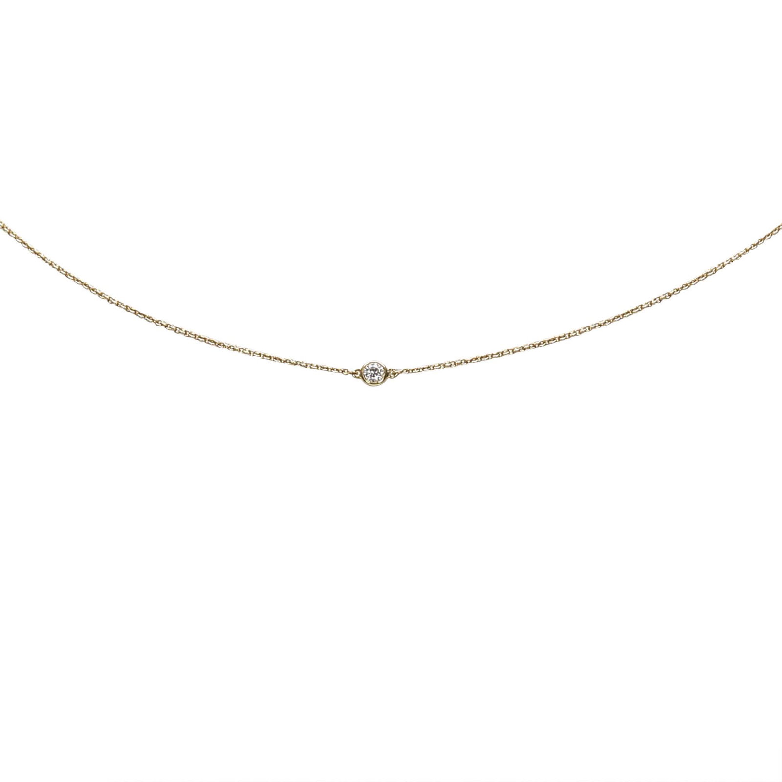 Authentic Tiffany 18K Diamonds By The Yard Necklace: This necklace features an 18K yellow gold chain, diamond details, and a spring ring closure.Brand: Tiffany Model: 18K Diamonds by the Yard Necklace Origin: United States of America Category: Necklace 