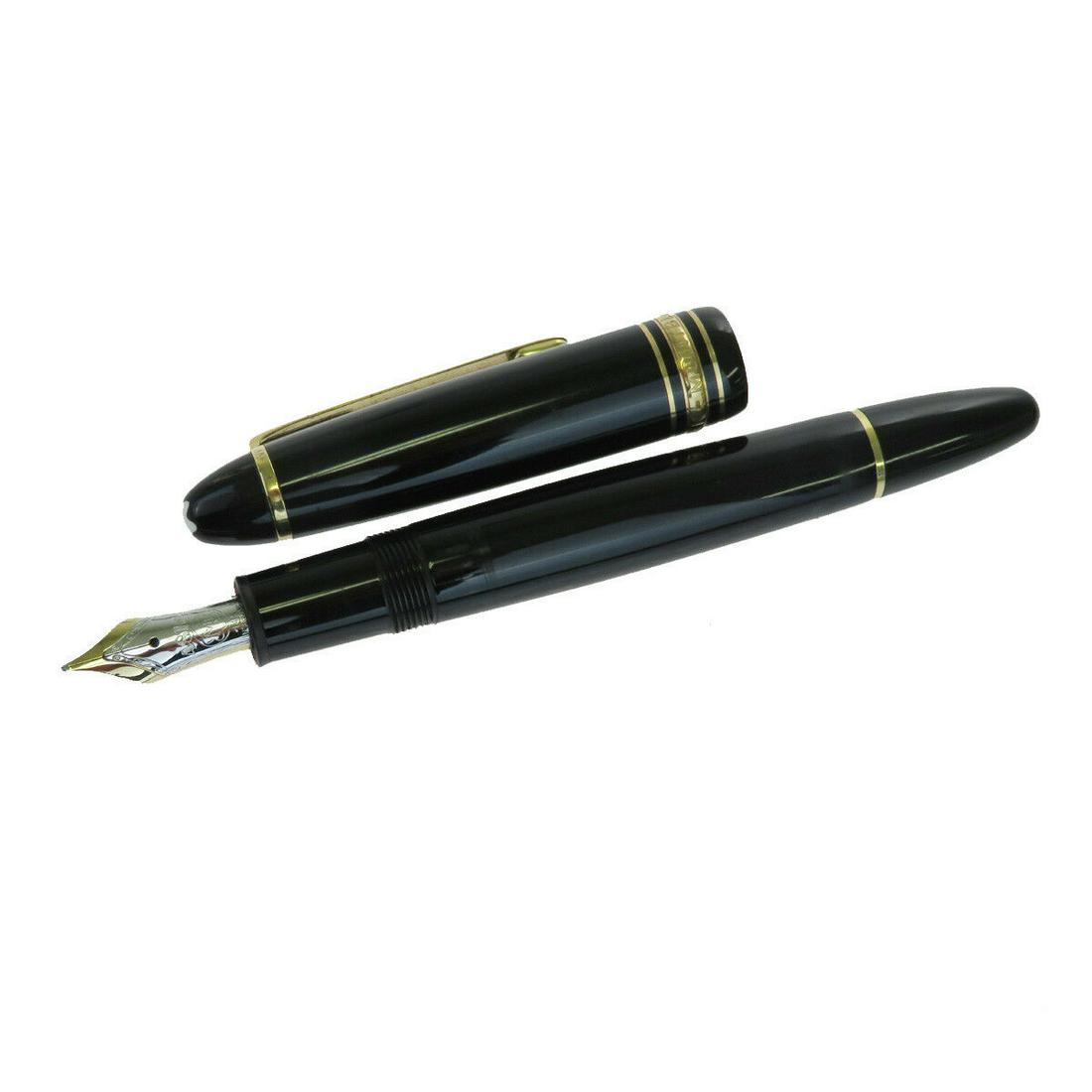 Authentic MONTBLANC Plastic,14K Fountain Pen: Brand: MONTBLANC Material: Plastic,14K Style: Fountain Pen Size(inch): W 0.8 x H 5.7 x D 0 "(approx.) Country of Origin: Germany Come with: - All Bidhaus items come with a 100% money-back authenticity