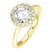1.74 Carat Halo 18K Yellow Gold Engagement Ring