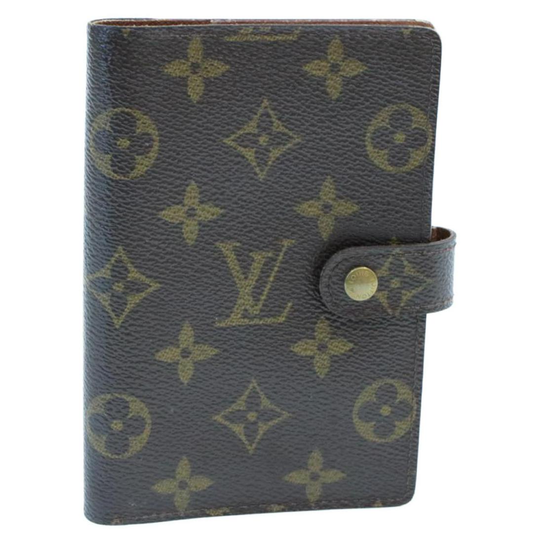 Authentic LOUIS VUITTON Monogram Canvas Day Planner: Brand: LOUIS VUITTON Material: Monogram Canvas Style: Day Planner Cover Color: Monogram Size(inch): W3.9 x H5.7 x D0.6â€³(Approx) Country of Origin: Spain Accessory: There is no item box and dust
