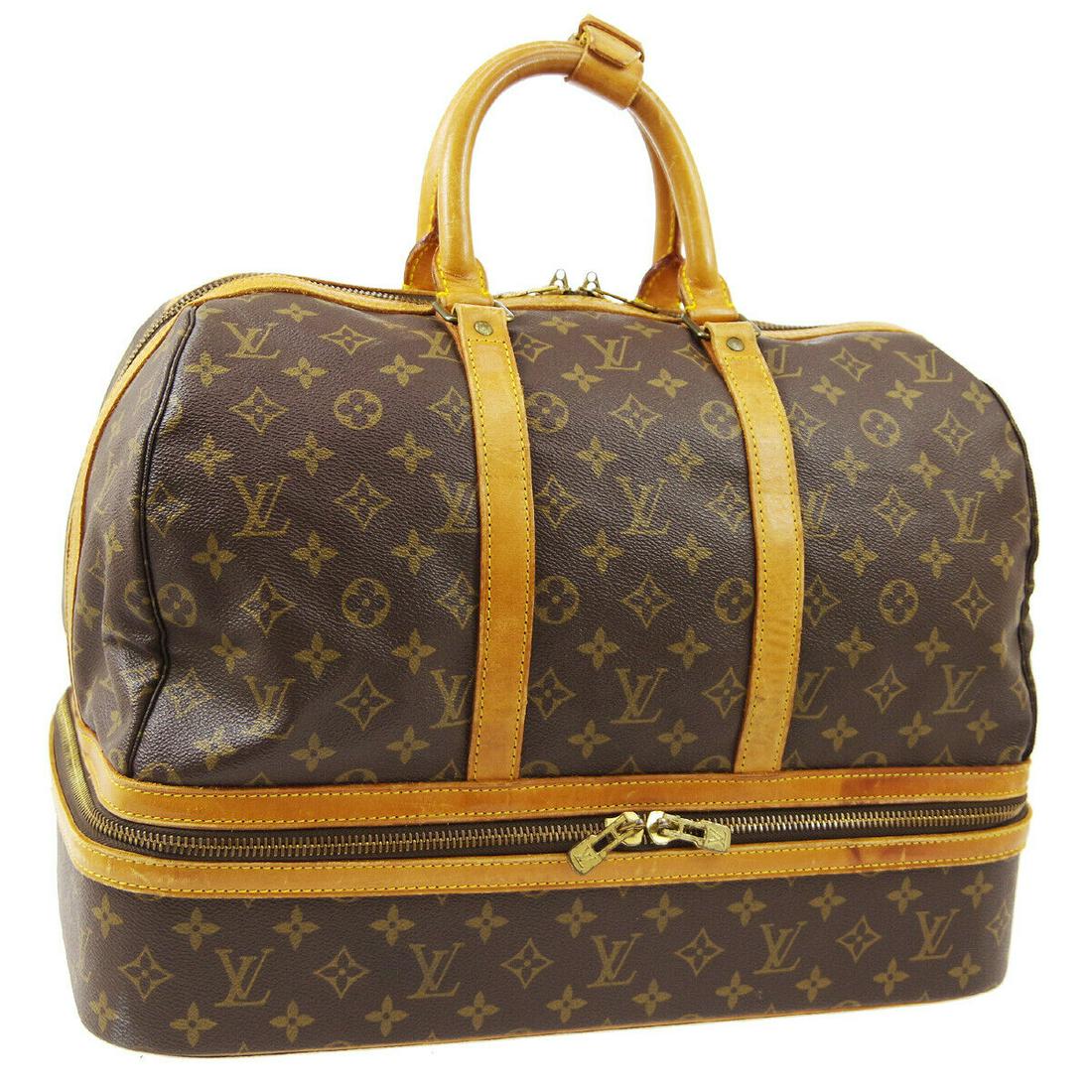Authentic LOUIS VUITTON Monogram Canvas, Leather Travel: Brand: LOUIS VUITTON Material: Monogram Canvas, Leather Style: Travel Hand Bag Color: Brown Size(inch): W9.6 x H12.5 x D17.3 " / Strap Drop: 4.3 Size(inch): W 17.3 x H 12.5 x D 9.6"Handle Drop. 4.3 " 
