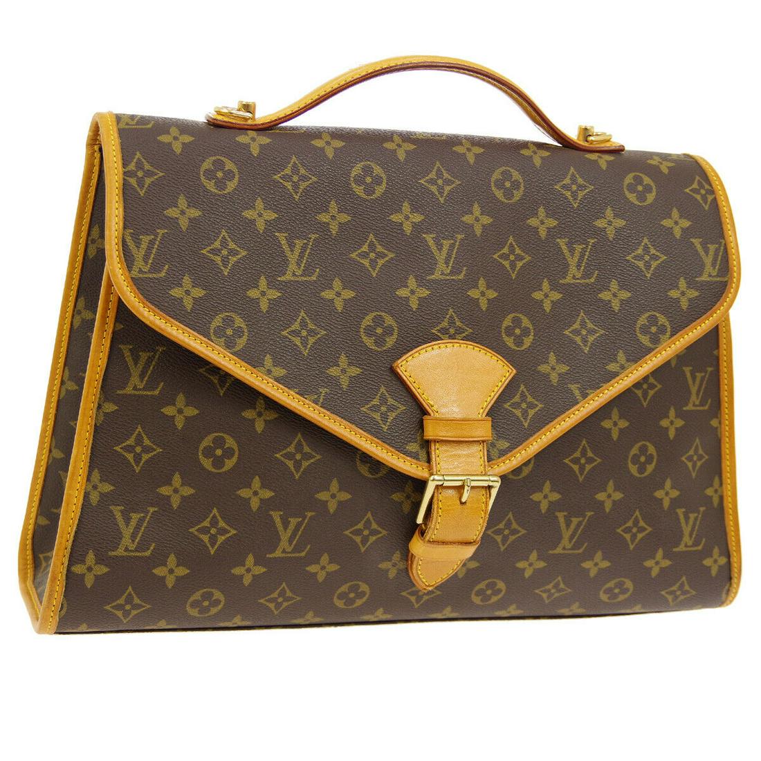 Authentic LOUIS VUITTON BEVERLY Monogram Canvas,: Brand: LOUIS VUITTON Material: Monogram Canvas, Leather Style: Business Hand Bag Color: Brown Size(inch): W15.7 x H11.8 x D3.9 " / Strap Drop: 1.2 Size(inch): W 15.7 x H 11.8 x D 3.9 "Handle Drop. 1.2