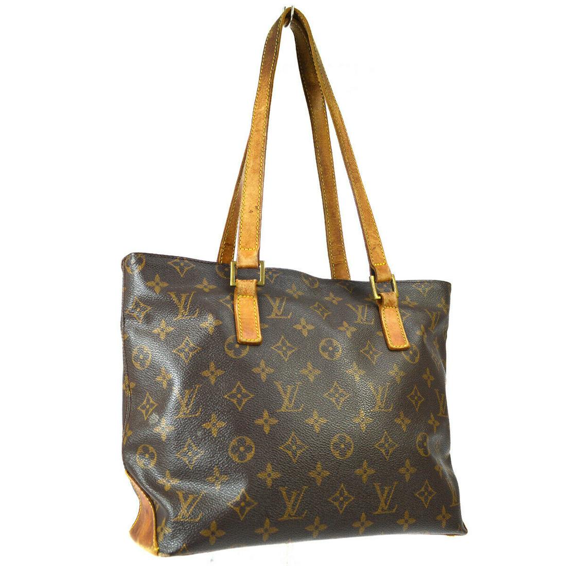 Authentic LOUIS VUITTON CABAS PIANO Monogram Canvas,: Brand: LOUIS VUITTON Material: Monogram Canvas, Leather Style: Totes & Shoppers Color: Brown Size(inch): W11.0 x H9.4 x D4.7 " Size(inch): W 11.0 x H 9.4 x D 4.7 "Strap Drop. 9.1 " Country of Origin:
