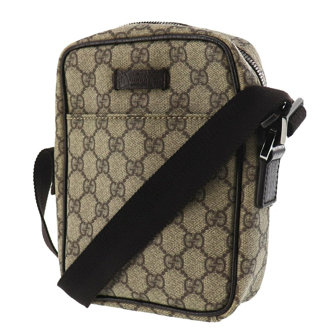 Authentic GUCCI VINTAGE PVC Leather Shoulder Bag: Brand: GUCCI Material: PVC Leather Style: Shoulder Bag Color: Brown Size(Inch): H 7.8 x D 1.9 x L 5.9Shoulder: 27.5 - 53.1 Country of Origin: Italy Come with:- All Bidhaus items come with a 100% money