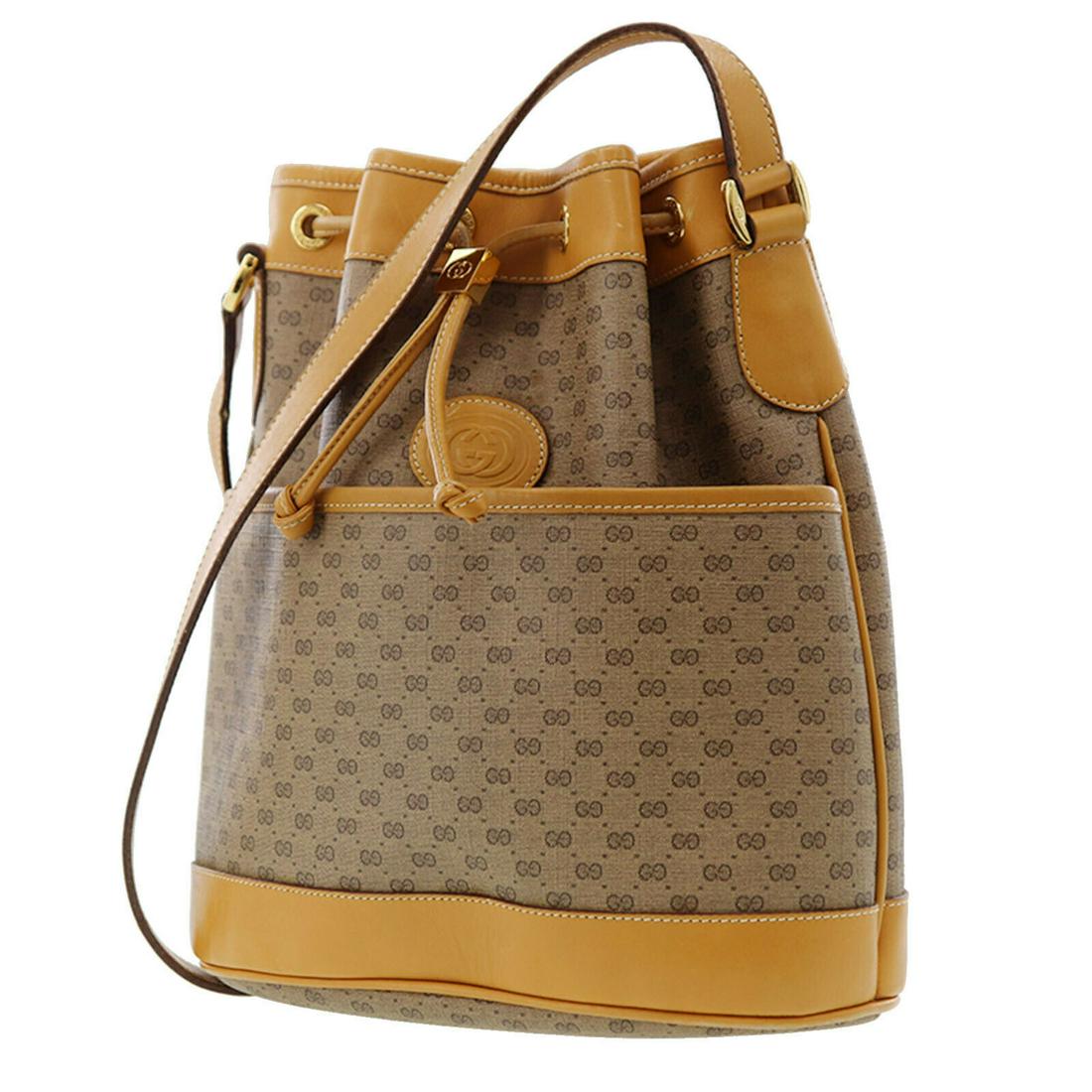 Authentic GUCCI PVC Leather Shoulder Bag: Brand: GUCCI Material: PVC Leather Style: Shoulder Bag Color: Light Brown Size(Inch): H 10.6 x D 4.7 x L 9.8Shoulder: 35.8-38.1 Country of Origin: Italy Come with: - All Bidhaus items come with a 100%