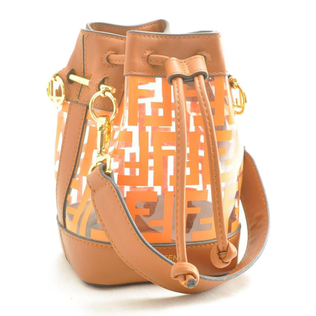 Authentic FENDI MON TRESOR Vinyl Hand Bag: Brand: FENDI Material: Vinyl Style: Hand Bag Color: Brown Size(inch): W4.72 x H7.08 x D4.13inch(Approx) Country of Origin: Italy Accessory: There is no item box and dust bag. We will send only the ite