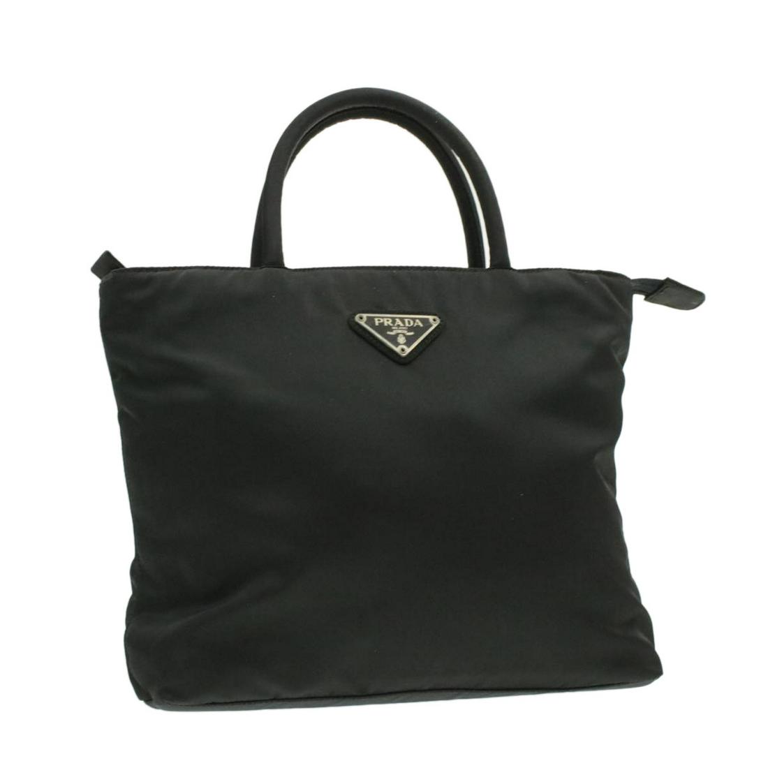 Authentic PRADA Nylon Hand Bag: Brand: PRADA Material: Nylon Style: Hand Bag Color: Black Size(inch): W8.66 x H7.48 x D2.36inch(Approx) Country of Origin: Italy Accessory: There is no item box and dust bag. We will send only the ite