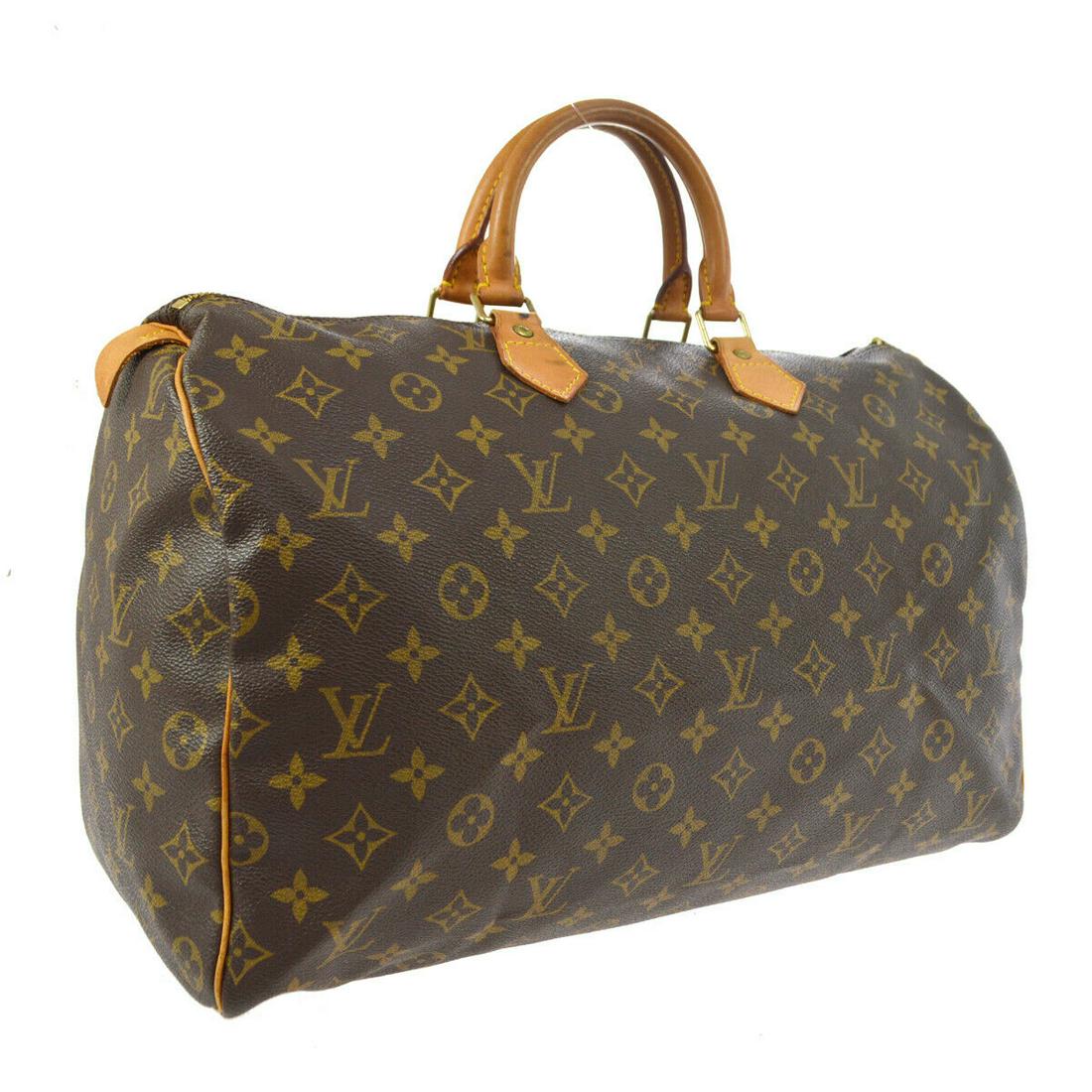 Authentic LOUIS VUITTON SPEEDY 40 Monogram Canvas,: Brand: LOUIS VUITTON Material: Monogram Canvas, Leather Style: Hand Bag Color: Brown Size(inch): W15.7 x H9.8 x D7.5 " Size(inch): W 15.7 x H 9.8 x D 7.5 "Handle Drop. 3.5 " Country of Origin: France 