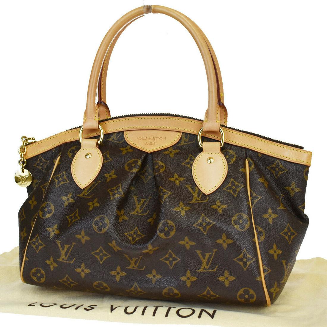 Authentic LOUIS VUITTON TIVOLI PM Monogram , Leather: Brand: LOUIS VUITTON Material: Monogram , Leather Style: Hand Bag Color: Brown Size(inch): W 11 x H 8.3 x D 5.5 "(approx.) Country of Origin: France Come with: Dust bag All Bidhaus items come with a 1