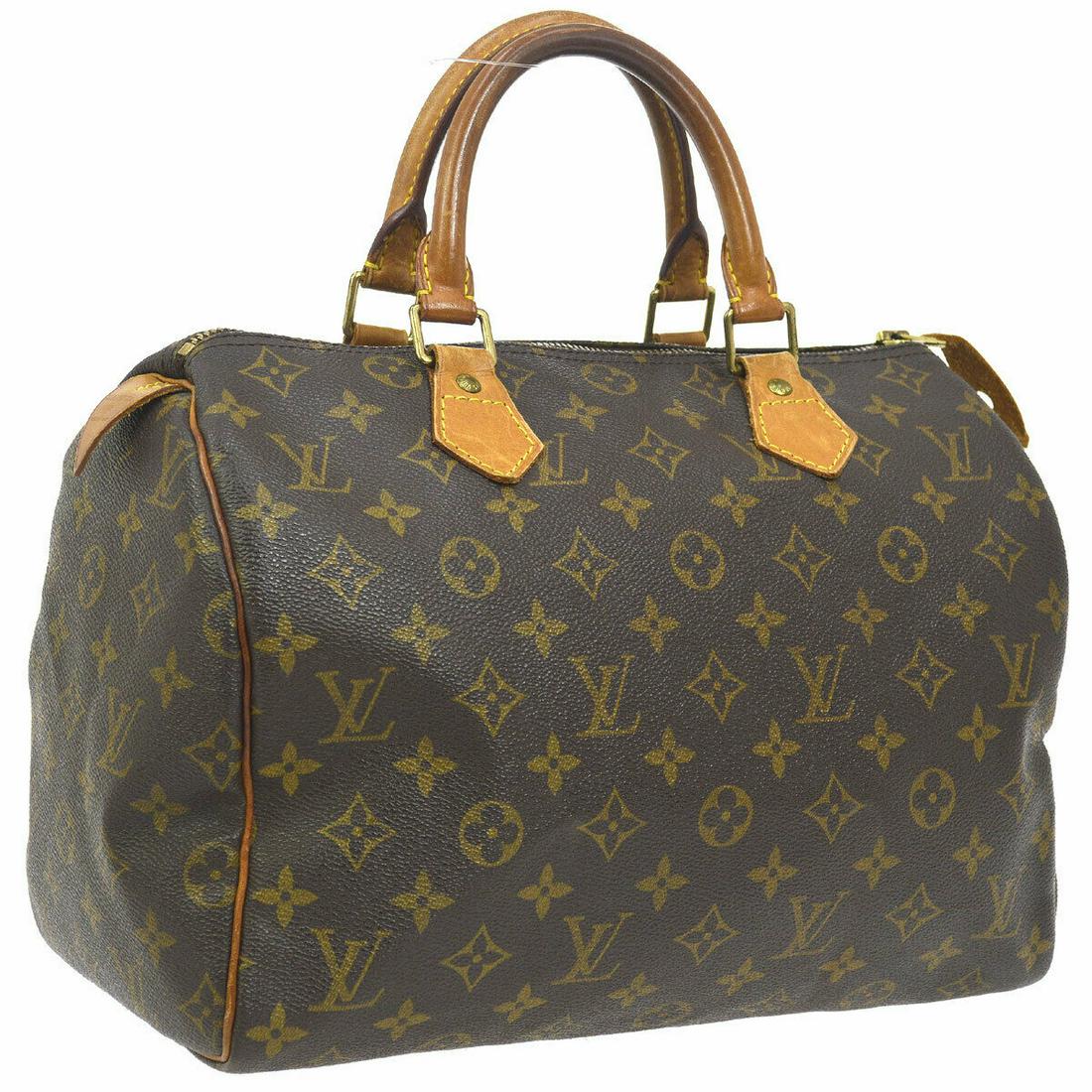 Authentic LOUIS VUITTON SPEEDY 30 Monogram Canvas,: Brand: LOUIS VUITTON Material: Monogram Canvas, Leather Style: Hand Bag Color: Brown Size(inch): W12.2 x H8.7 x D10.6 " / Strap Drop: 3.5 Size(inch): W 12.2 x H 8.7 x D 10.6 "Handle Drop. 3.5 " Countr