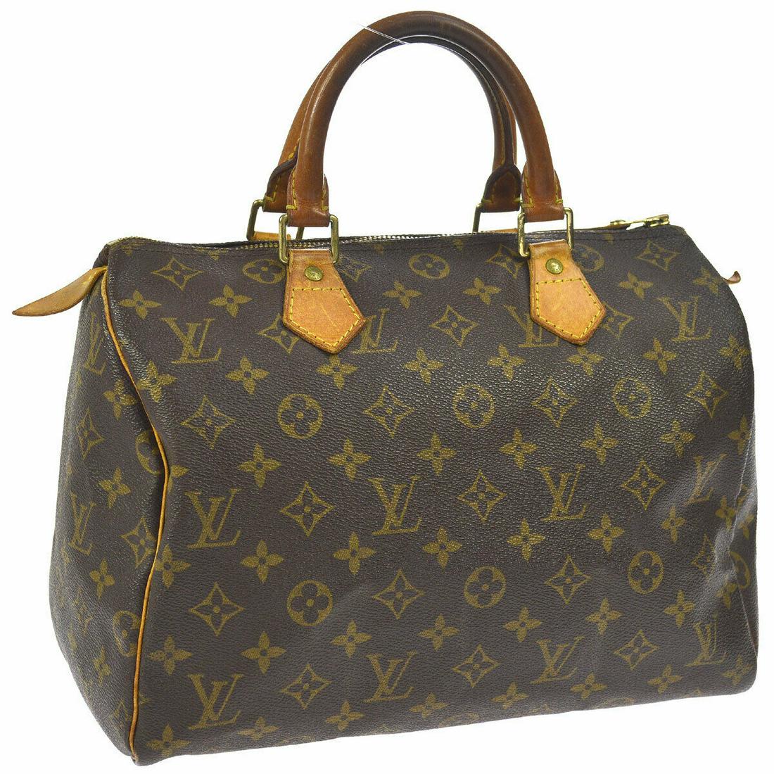 Authentic LOUIS VUITTON SPEEDY 30 Monogram Canvas,: Brand: LOUIS VUITTON Material: Monogram Canvas, Leather Style: Hand Bag Color: Brown Size(inch): W12.2 x H8.7 x D10.6 " / Strap Drop: 3.5 Size(inch): W 12.2 x H 8.7 x D 10.6 "Handle Drop. 3.5 " Countr