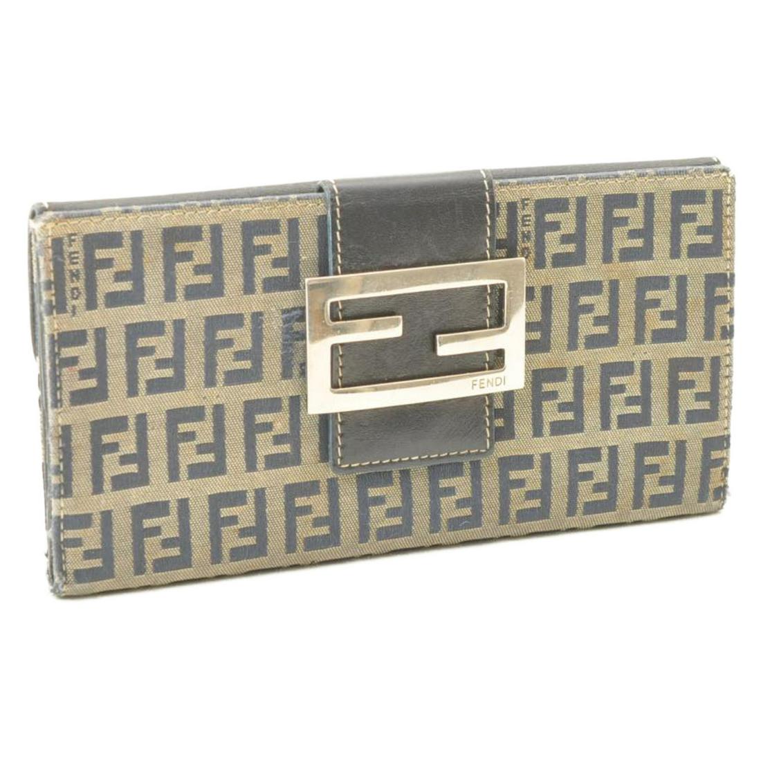 Authentic FENDI WALLET Zucchino Canvas Wallet: Brand: FENDI Material: Zucchino Canvas Style: Wallet Color: Blue Size(inch): W7.48 x H3.93 x D0.78inch(Approx) Country of Origin: Italy Accessory: There is no item box and dust bag. We will send only 