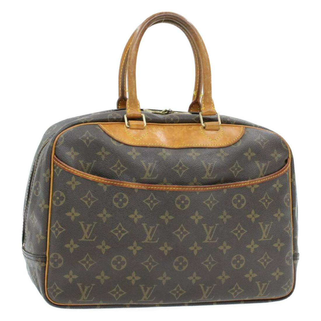 Authentic LOUIS VUITTON DEAUVILLE Monogram Canvas Hand: Brand: LOUIS VUITTON Material: Monogram Canvas Style: Hand Bag Color: Monogram Size(inch): W14.5 x H10.5 x D5.5â€³(Approx) Country of Origin: France Accessory: There is no item box and dust bag. W