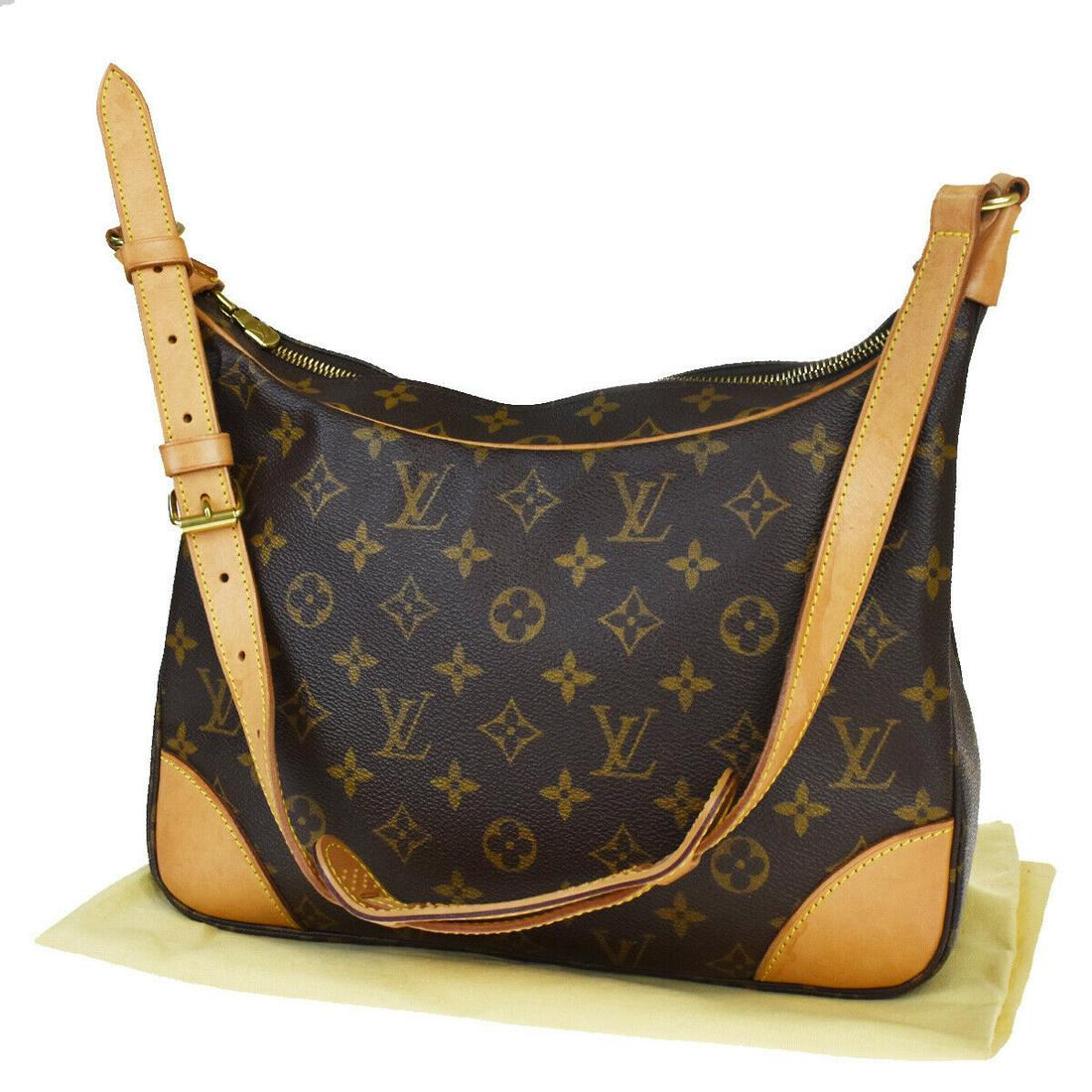 Authentic LOUIS VUITTON BOULOGNE 30 Monogram Leather: Brand: LOUIS VUITTON Material: Monogram Leather Style: Shoulder Bag Color: Brown Size(inch): W 11.8 x H 7.1 x D 3.5"(approx.) Country of Origin: France Come with: - All Bidhaus items come with a 100% 