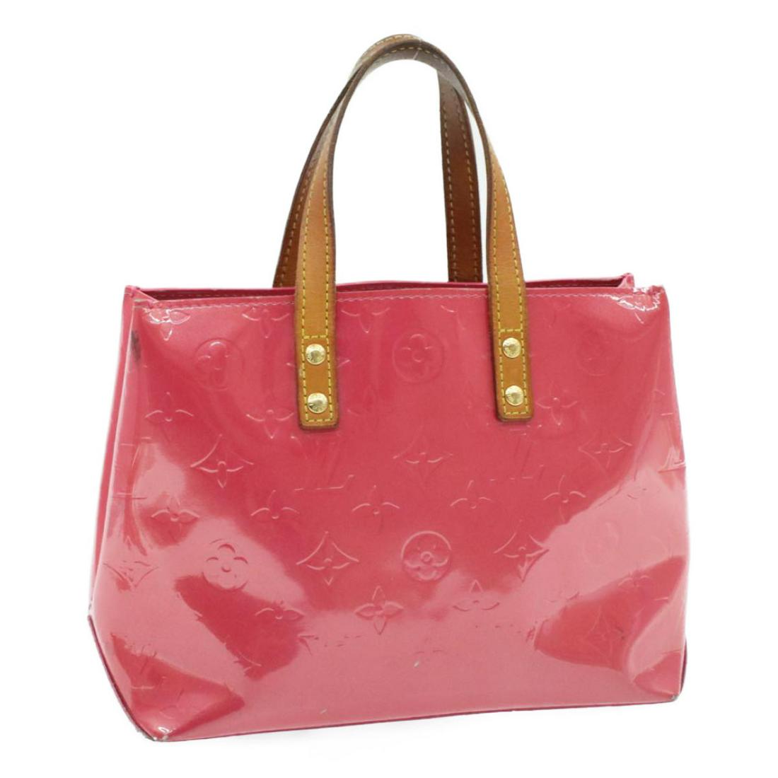 Authentic LOUIS VUITTON VERNIS READE PM Patent Leather: Brand: LOUIS VUITTON Material: Patent Leather Style: Hand Bag Color: Pink Size(inch): W9 x H7 x D3.5â€³(Approx) Country of Origin: France Accessory: There is no item box and dust bag. We will send