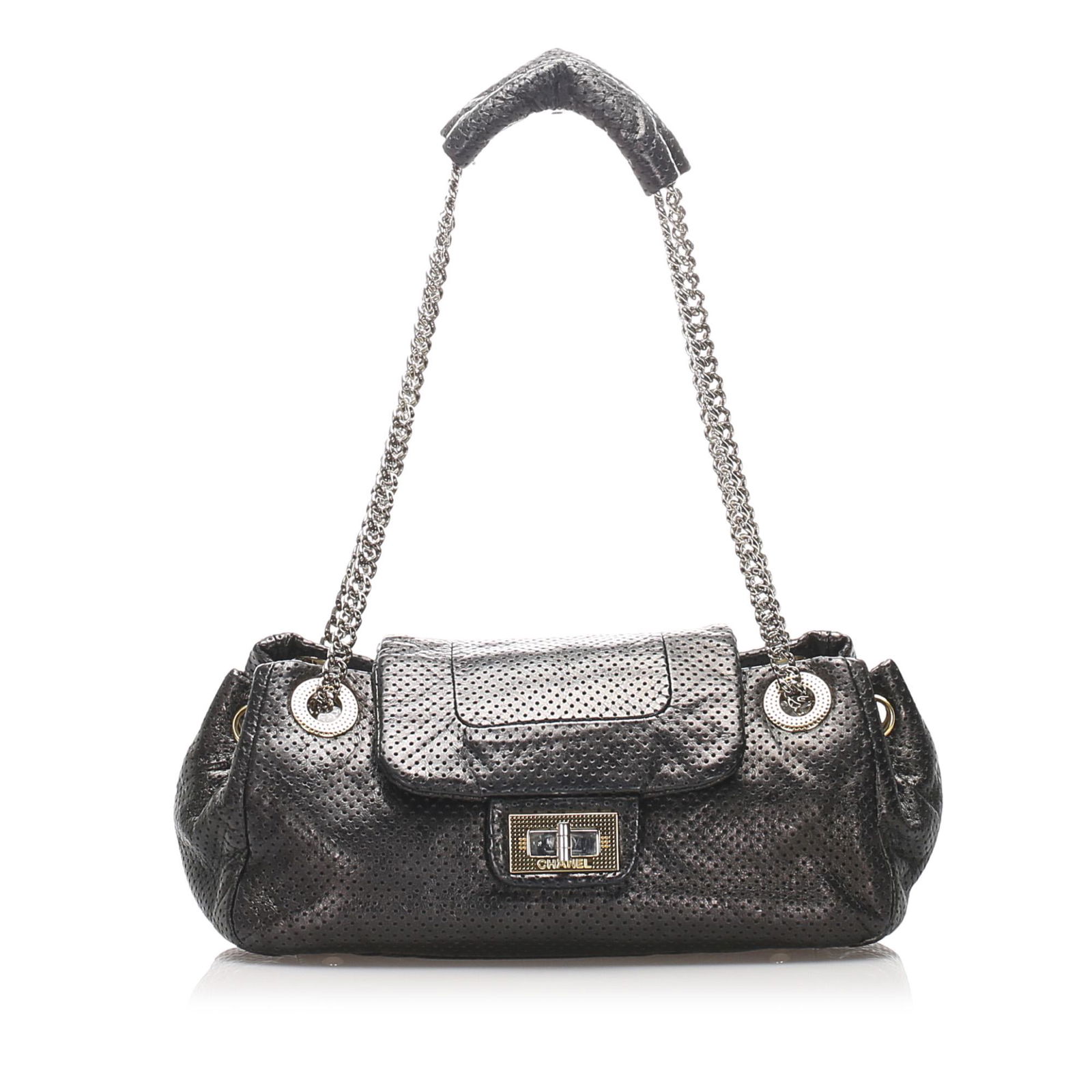 Authentic Chanel Perforated Drill Accordion Flap Bag