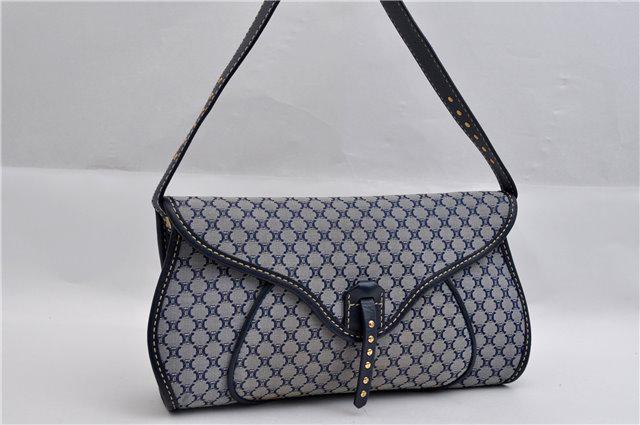 Authentic CELINE Canvas Hand Bag: Brand: CELINE Material: Canvas Style: Hand Bag Color: Navy Size(inch): W10.4 x H5.9 x D2.6" / Handle Drop 7.1"(Approx) Country of Origin: - Accessory: There is no ItemBox and DustBag.We will send only