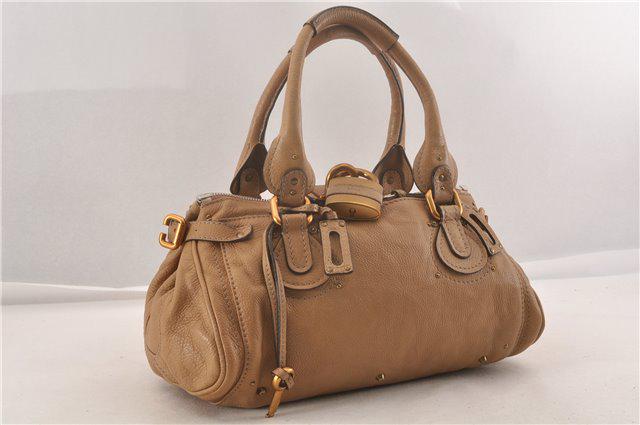 Authentic CHLOE Leather Hand Bag: Brand: CHLOE Material: Leather Style: Hand Bag Color: Beige Size(inch): W13.8 x H7.5 x D7.5"/ Strap Drop 8.3"(Approx) Country of Origin: Italy Accessory: Key All Bidhaus items come with a 100% money-b