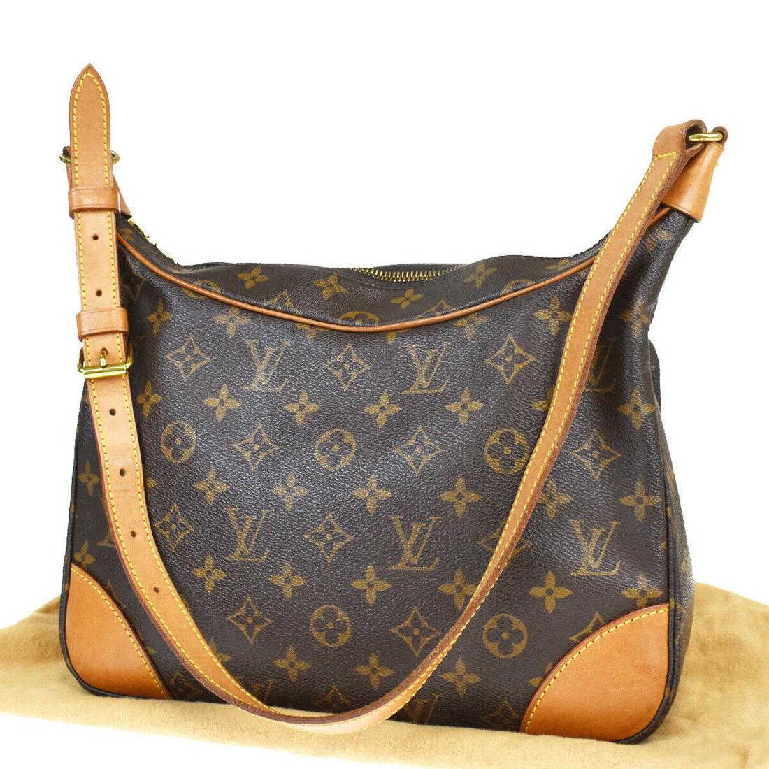 Authentic LOUIS VUITTON BOULOGNE 30 Monogram Leather: Brand: LOUIS VUITTON Material: Monogram Leather Style: Shoulder Bag Color: Brown Size(inch): W 11.8 x H 7.1 x D 3.5"(approx.) Country of Origin: France Come with: Dust bag All Bidhaus items come with 