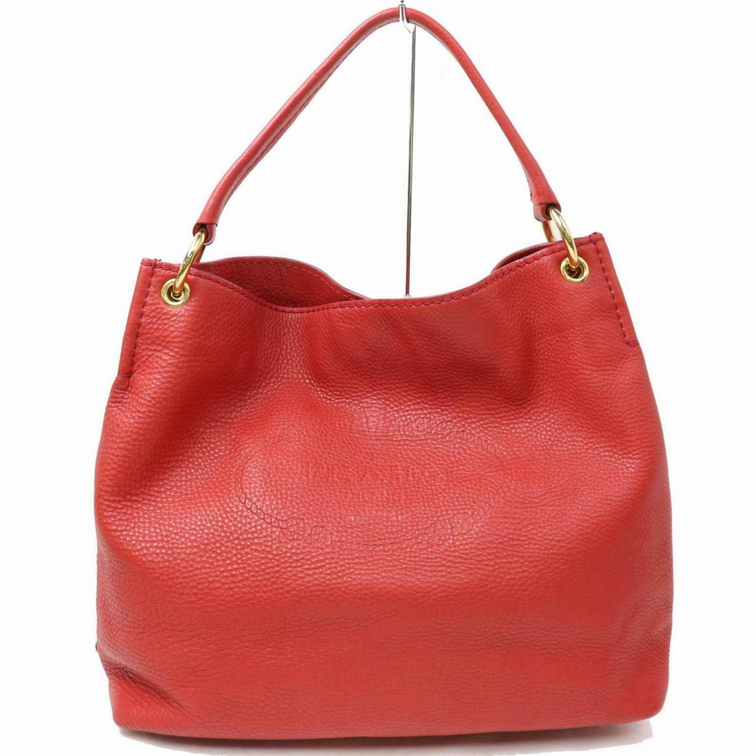Authentic PRADA Leather Hand Bag: Brand: PRADA Material: Leather Style: Hand Bag Color: Reds Size(inch): W15.7 inch(approx) /40 cm(approx) x H11.8 inch(approx) /30 cm(approx) x D5.90 inch(approx) /15 cm(approx) " Country of Origin: It
