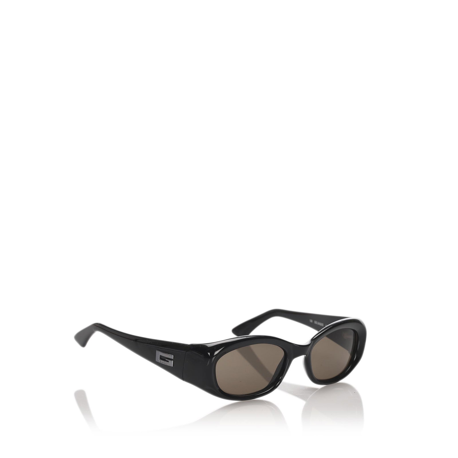 Authentic Gucci Oval Tinted Sunglasses: These sunglasses feature an acetate body and tinted lenses.Brand: Gucci Model: Oval Tinted Sunglasses Origin: Italy Category: Sunglasses Color: Brown Style: Others Material: Plastic x Others Condition