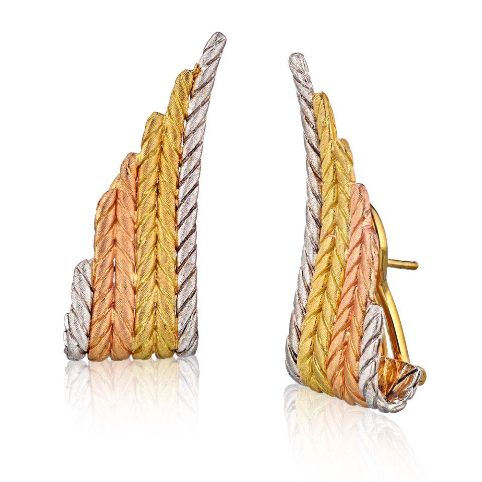 18K Two Tone Vintage Earring: Type:Vintage Earrings Brand:Buccellati Metal:18K Two Tone Grams:11.8 Other Details:WINGS