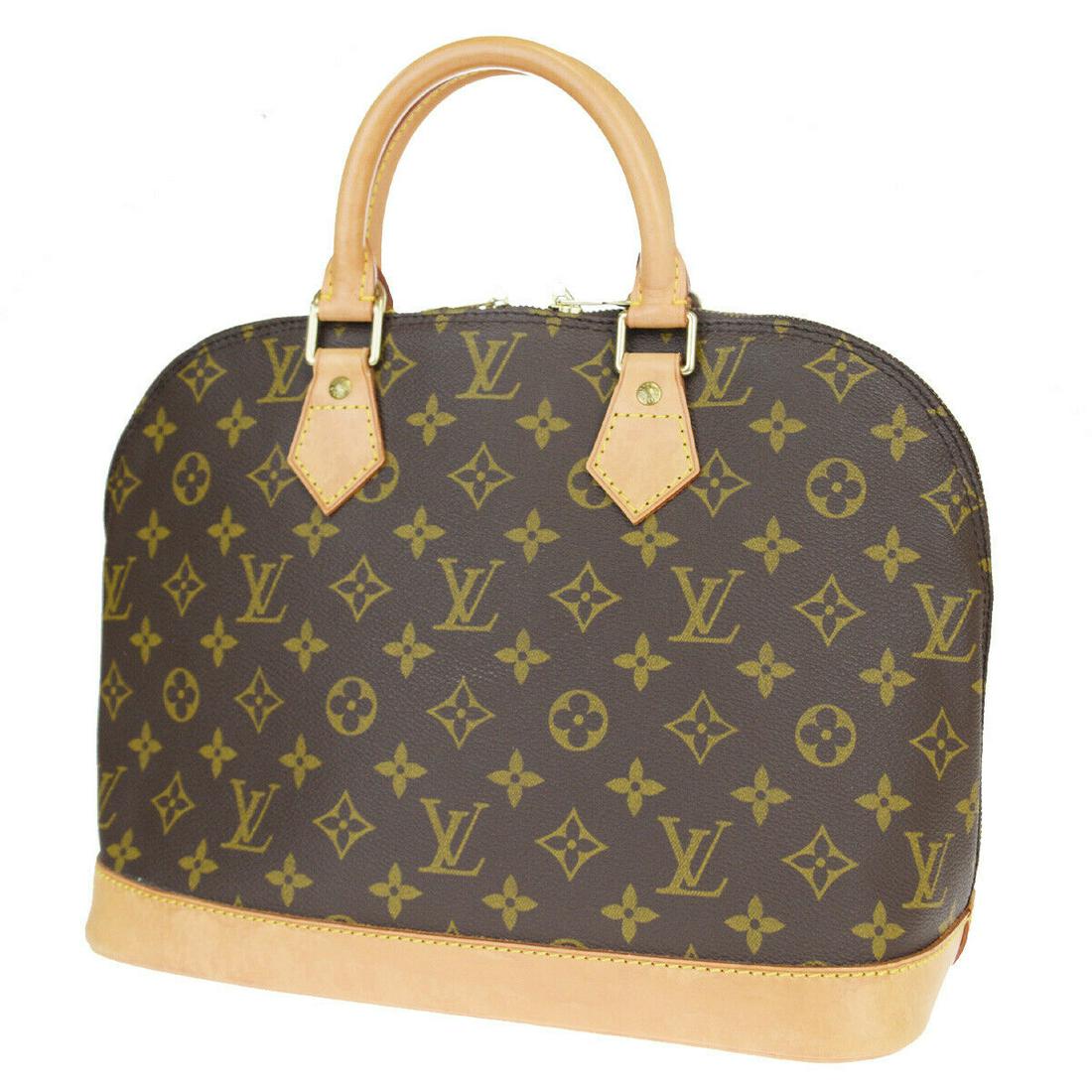 Authentic LOUIS VUITTON LEATHER Monogram , Leather Hand: Brand: LOUIS VUITTON Material: Monogram , Leather Style: Hand Bag Color: Brown Size(inch): W 11.8 x H 9.1 x D 6.1 "(approx.) Country of Origin: France Come with: - All Bidhaus items come with a 100% m