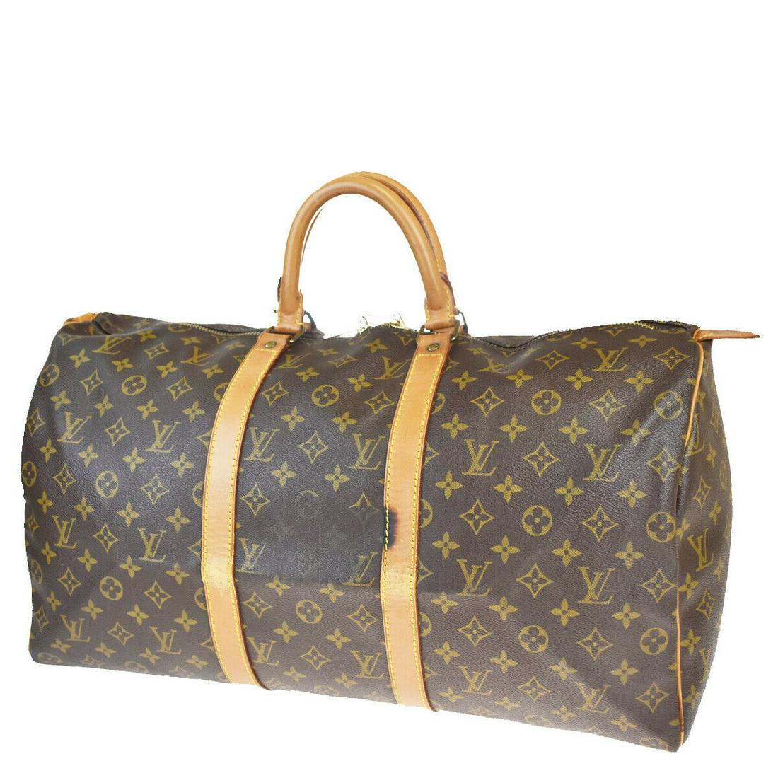 Authentic LOUIS VUITTON LEATHER B Monogram , Leather: Brand: LOUIS VUITTON Material: Monogram , Leather Style: Hand Bag Color: Browns Size(inch): W 19.7 x H 10.6 x D 7.9 "(approx.) Country of Origin: France Come with: - All Bidhaus items come with a 100%