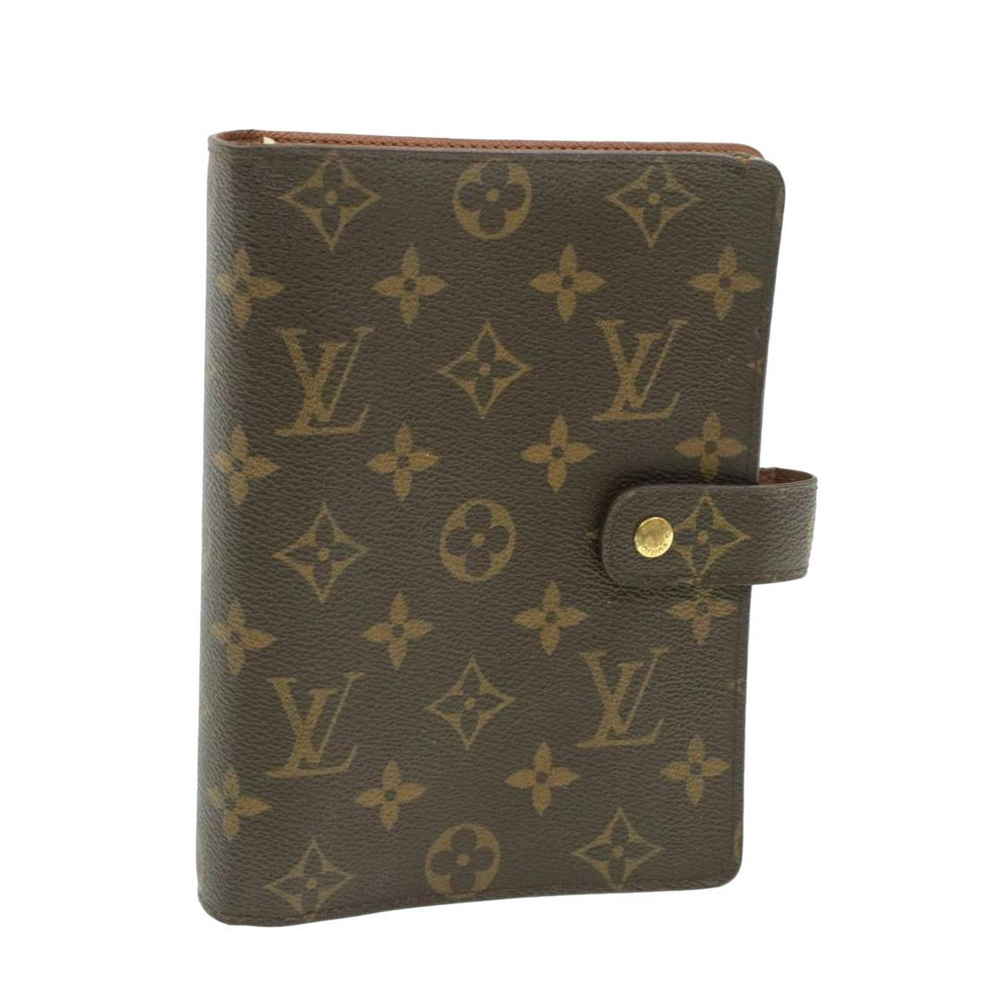 Authentic LOUIS VUITTON Monogram Canvas Day Planner: Brand: LOUIS VUITTON Material: Monogram Canvas Style: Day Planner Cover Color: Monogram Size(inch): W5.5 x H7.2 x D1.3(Approx) Country of Origin: France Accessory: There is no item box and dust bag. W