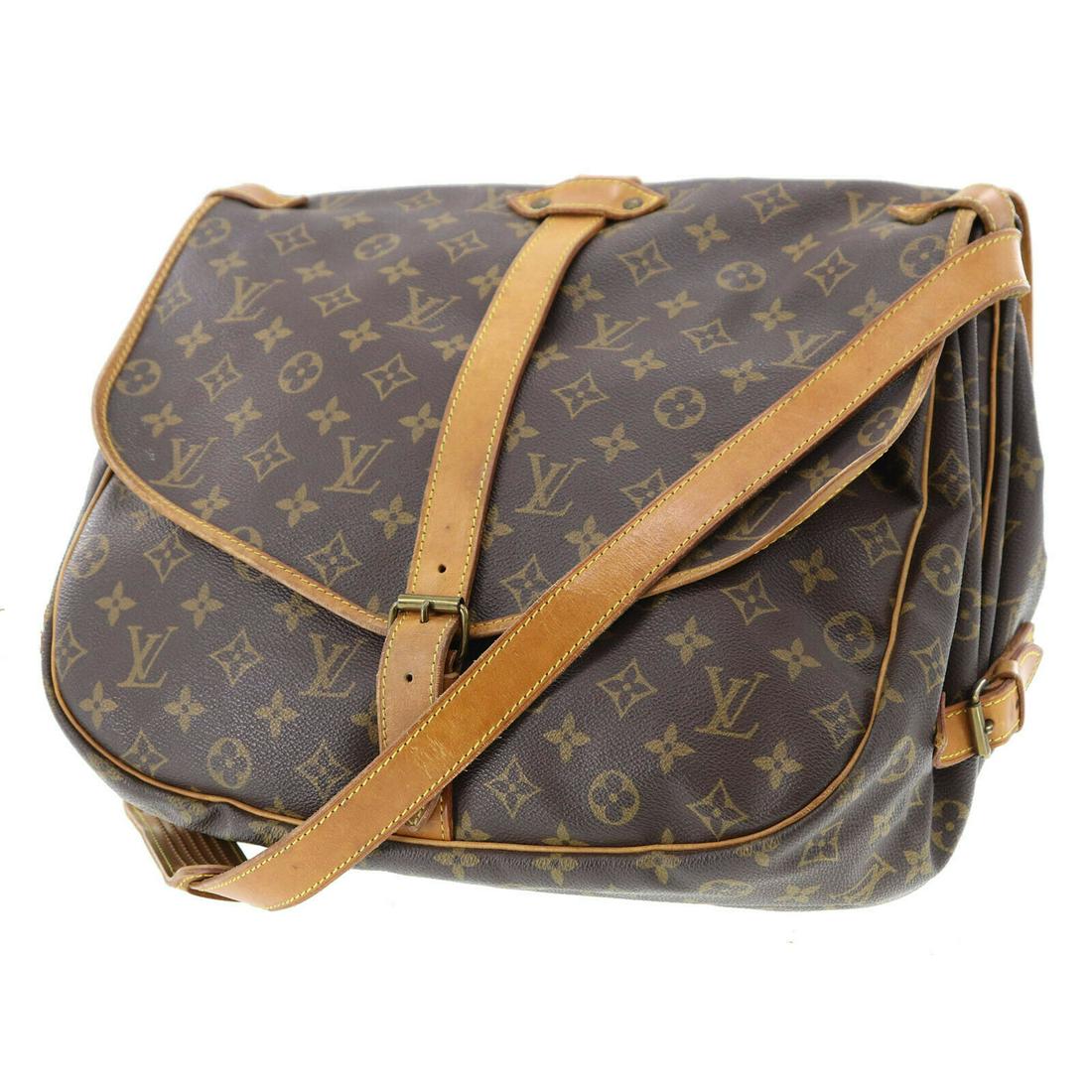 Authentic LOUIS VUITTON SAUMUR 35 Monogram Canvas: Brand: LOUIS VUITTON Material: Monogram Canvas Leather Style: Shoulder Bag Color: Brown Size(Inch): H 10.2 x D 5.1 x L 13.7Shoulder. 40.0-47.2 Country of Origin: France All Bidhaus items come with a 1