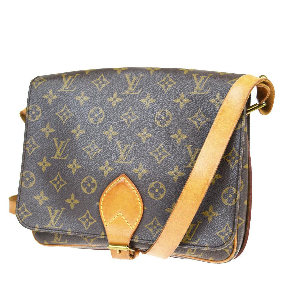 Authentic LOUIS VUITTON LEATHER Monogram Canvas,: Brand: LOUIS VUITTON Material: Monogram Canvas, Leather Style: Shoulder Bag Color: Browns Size(inch): W 9.5 x H 8.7 x D 2.8 "(approx.) Country of Origin: France Come with: - All Bidhaus items come wit