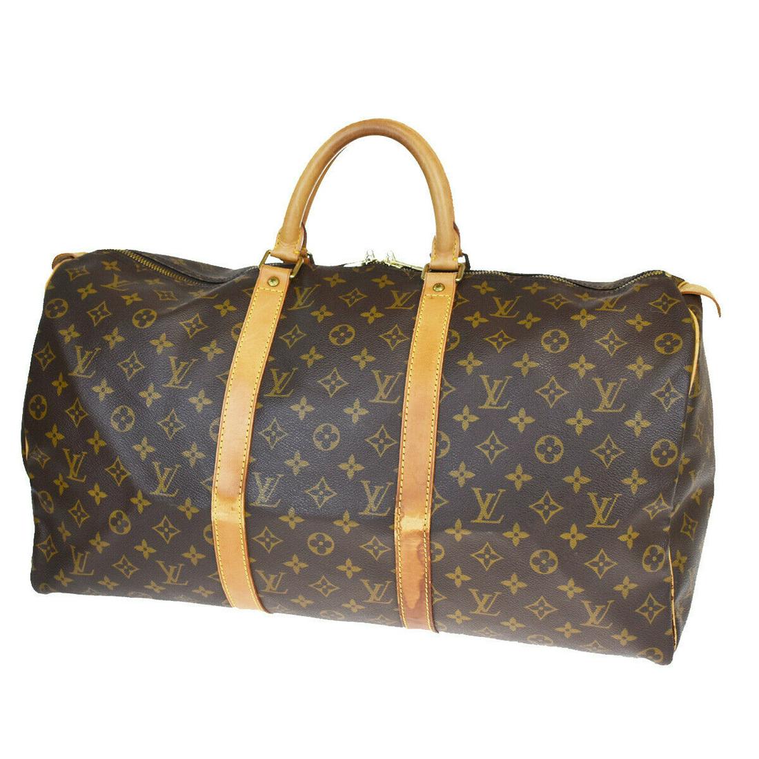 Authentic LOUIS VUITTON LEATHER B Monogram , Leather: Brand: LOUIS VUITTON Material: Monogram , Leather Style: Hand Bag Color: Browns Size(inch): W 19.7 x H 10.6 x D 7.9 "(approx.) Country of Origin: France Come with: - All Bidhaus items come with a 100%