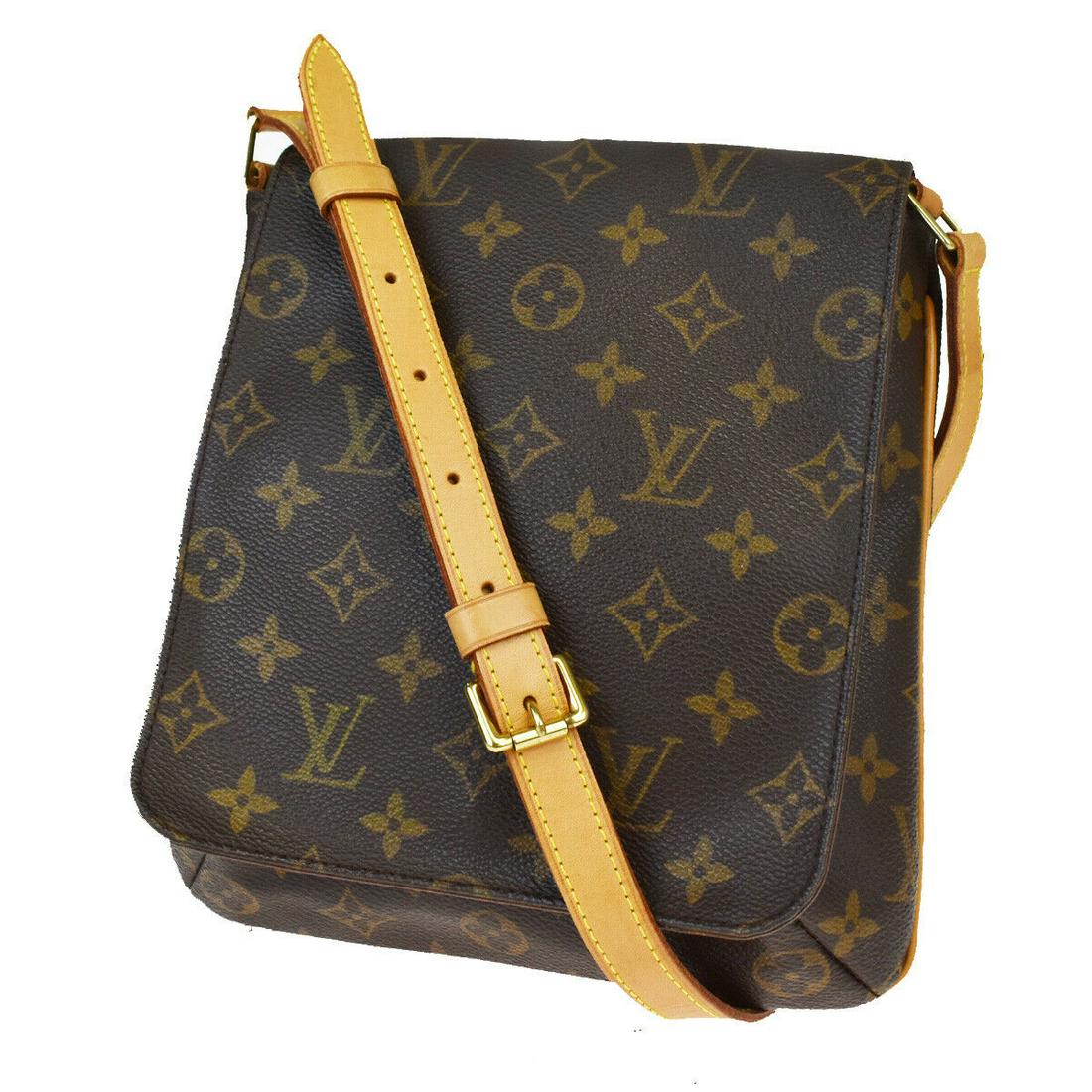 Authentic LOUIS VUITTON Monogram, Leather Shoulder Bag: Brand: LOUIS VUITTON Material: Monogram, Leather Style: Shoulder Bag Color: Brown Size(inch): W 8.7 x H 9.1 x D 2 "(approx.) Country of Origin: Spain Come with: - All Bidhaus items come with a 100% mo