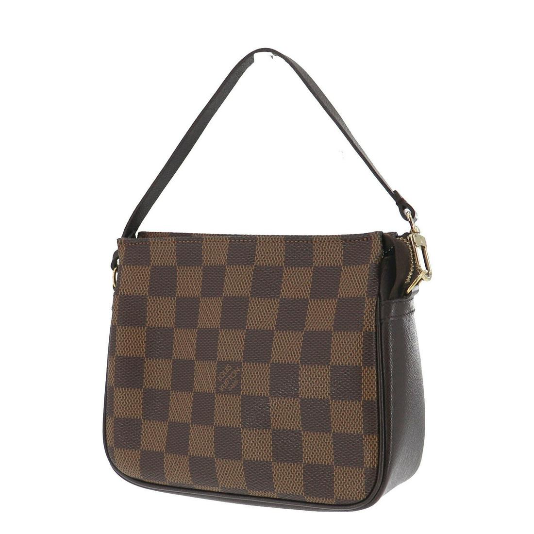 Authentic LOUIS VUITTON Damier Canvas Leather Hand Bag: Brand: LOUIS VUITTON Material: Damier Canvas Leather Style: Hand Bag Color: Brown Size(Inch): H 5.5 x D 2.3 x L 6.6Handle: 12.2 Country of Origin: France All Bidhaus items come with a 100% money-back 