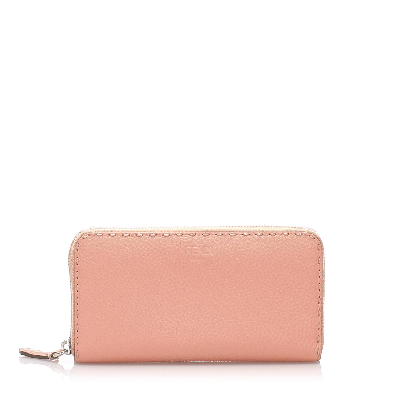 Authentic Fendi Selleria Leather Long Wallet: This wallet features a leather body, zip around closure, and interior zip and slip pockets.Brand: Fendi Model: Selleria Leather Long Wallet Origin: Italy Category: Long Wallets Color: Pink Style: Sell