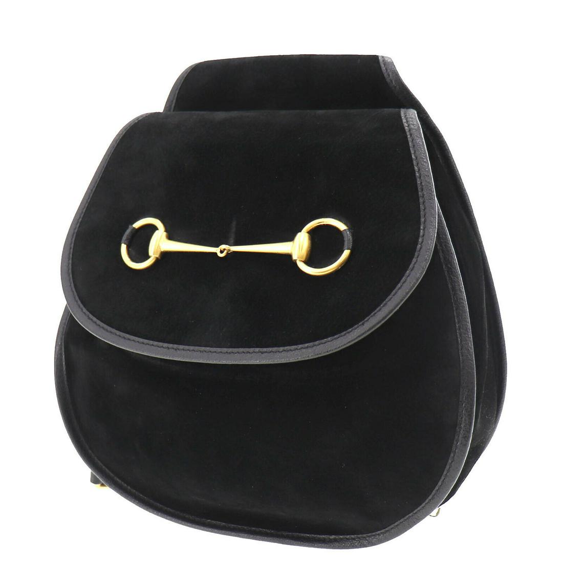 Authentic GUCCI VINTAGE Suede Leather Shoulder Bag: Brand: GUCCI Material: Suede Leather Style: Shoulder Bag Color: Black Size(Inch): H 10.6 x D 2.7 x L 10.6Shoulder: 24.8 - 26.7 Country of Origin: Italy Come with: - All Bidhaus items come with a 100% 