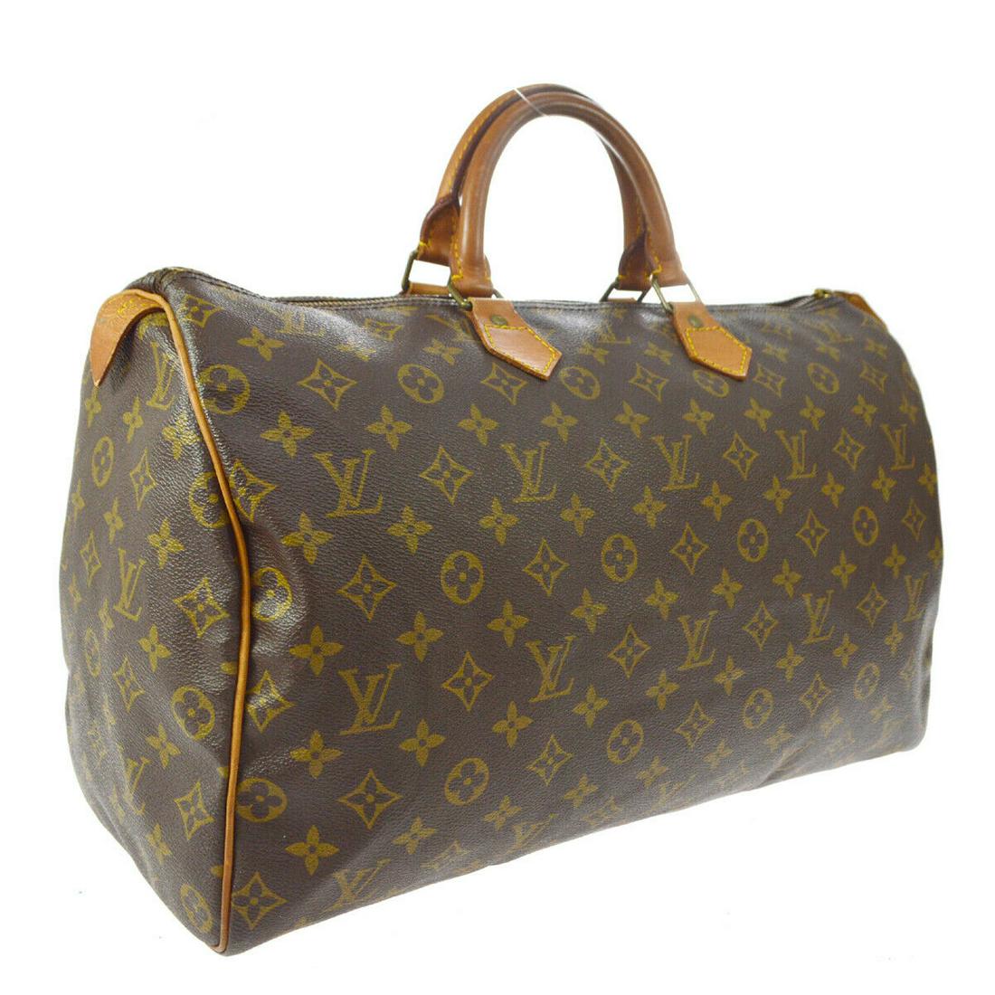 Authentic LOUIS VUITTON SPEEDY 40 Monogram Canvas,: Brand: LOUIS VUITTON Material: Monogram Canvas, Leather Style: Hand Bag Color: Brown Size(inch): W16.1 x H9.8 x D7.5 " Size(inch): W 16.1 x H 9.8 x D 7.5 "Handle Drop. 3.5 " Country of Origin: France 