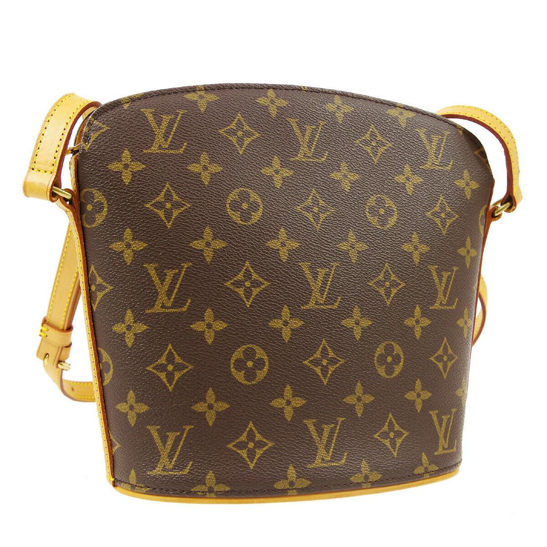 Authentic LOUIS VUITTON DROUOT Monogram Canvas, Leather: Brand: LOUIS VUITTON Material: Monogram Canvas, Leather Style: Messenger & Cross Body Color: Brown Size(inch): W7.9 x H8.7 x D3.9 " Size(inch): W 7.9 x H 8.7 x D 3.9 "Strap Drop. 17.7 - 21.3 " Country