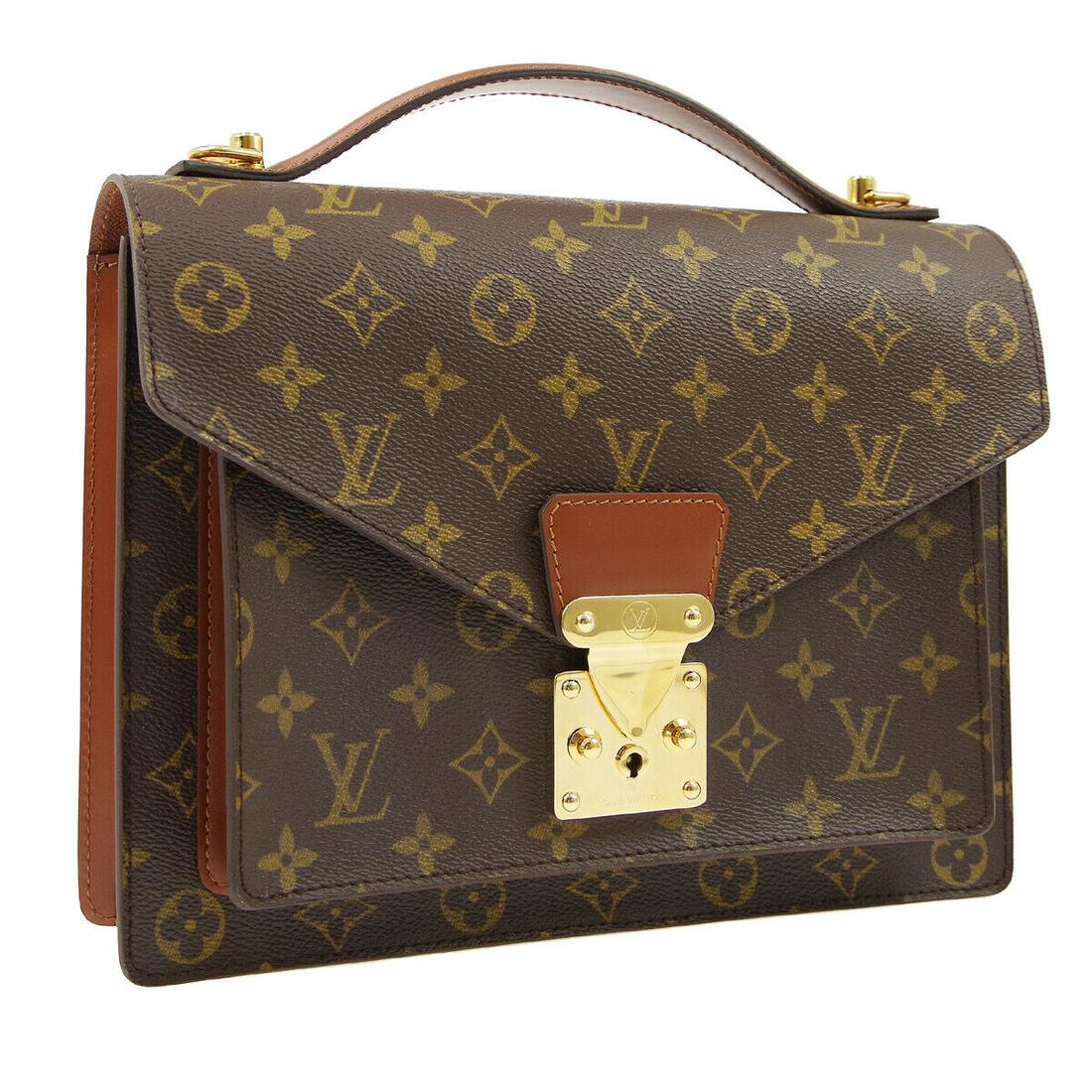 Authentic LOUIS VUITTON MONCEAU 28 Monogram Canvas,: Brand: LOUIS VUITTON Material: Monogram Canvas, Leather Style: Satchel Color: Brown Size(inch): W11.0 x H8.7 x D2.0 " Size(inch): W 11.0 x H 8.7 x D 2.0 "Handle Drop. 1.2 "Strap Drop. 19.3 - 22.8 " Co