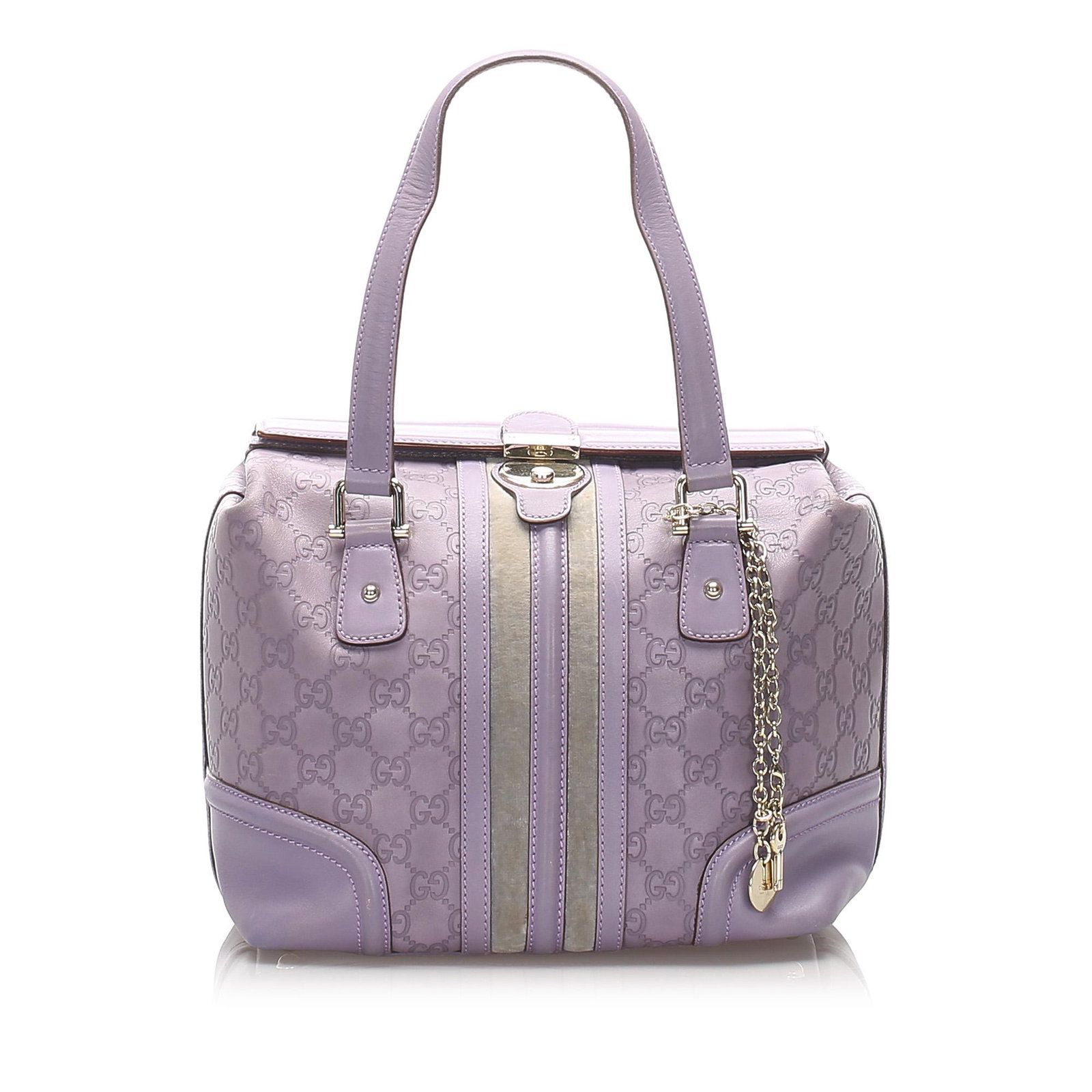 Authentic Gucci Guccissima Treasure Handbag: This handbag features a leather body, flat leather straps, a top flap with a metal closure, and an interior zip pocket.Brand: Gucci Model: Guccissima Treasure Handbag Origin: Italy Category: Handbag C