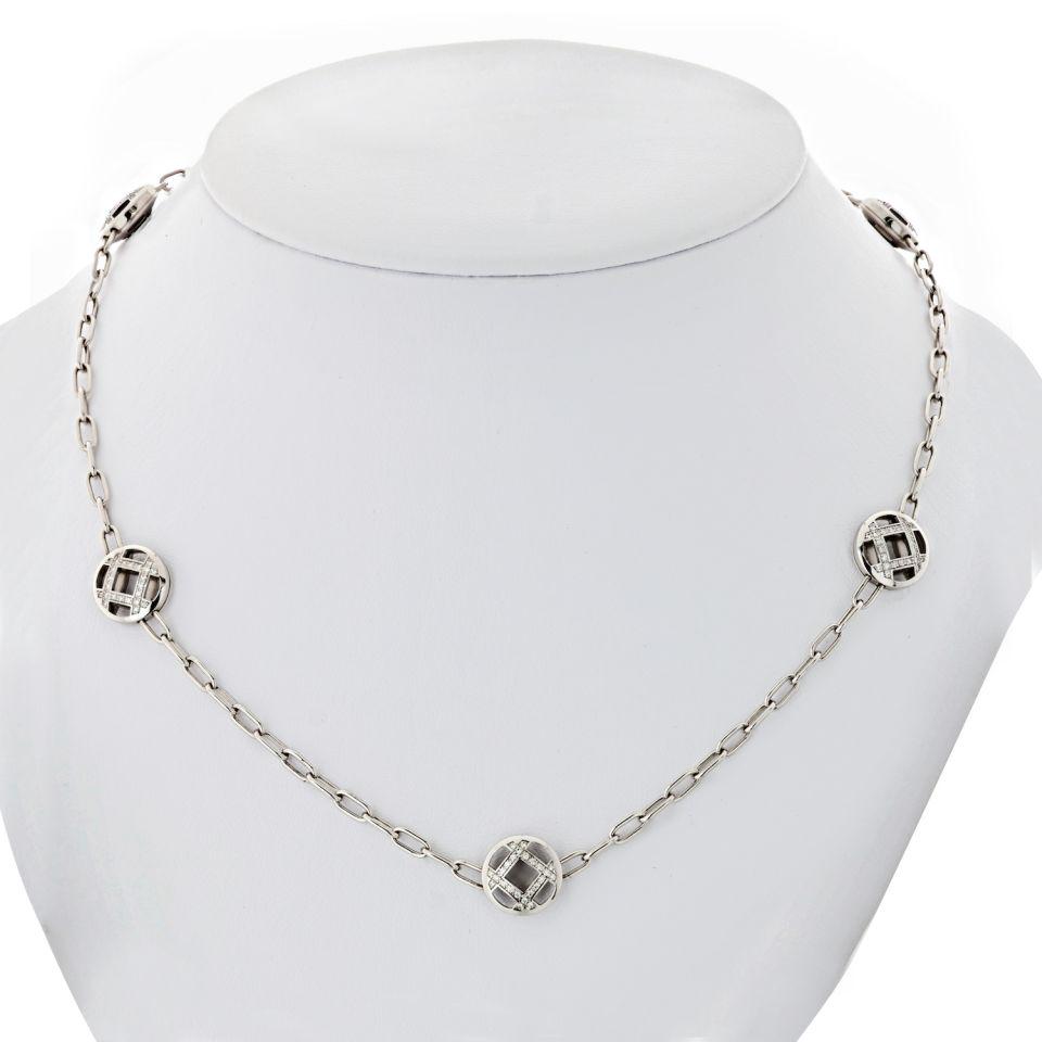Authentic Cartier Pasha Vintage Necklace: Type: Vintage Necklaces Brand: Cartier Style: Pasha Metal: 18K White Gold Grams: 22.8 Other Details: Spartacus Diamond Six Station All Bidhaus items come with a 100%