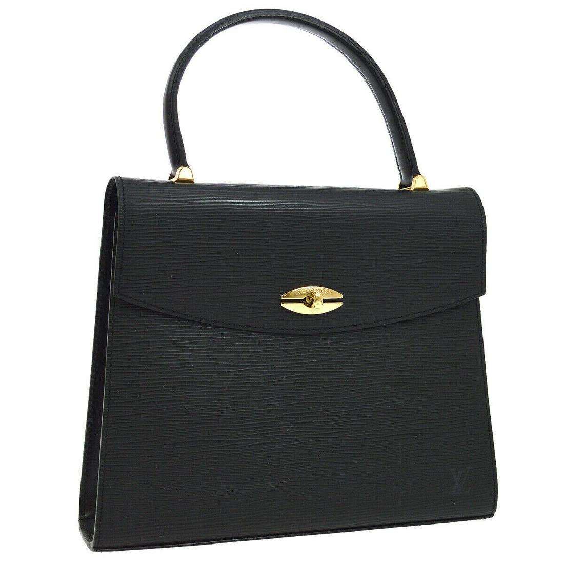 Authentic LOUIS VUITTON Epi Leather Hand Bag: Brand: LOUIS VUITTON Material: Epi Leather Style: Hand Bag Color: Black Size(inch): W10.2 x H8.3 x D2.4 " / Strap Drop: 4.3 Country of Origin: France Come with: - All Bidhaus items come with a 100% mo