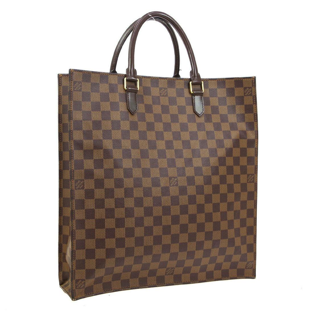 Authentic LOUIS VUITTON TOTE Damier Canvas, Leather: Brand: LOUIS VUITTON Material: Damier Canvas, Leather Style: Tote Color: Brown Size(inch): W14.2 x H15.0 x D3.9 " / Strap Drop: 4.7 Size(inch): W 14.2 x H 15.0 x D 3.9 "Handle Drop. 4.7 " Country of O
