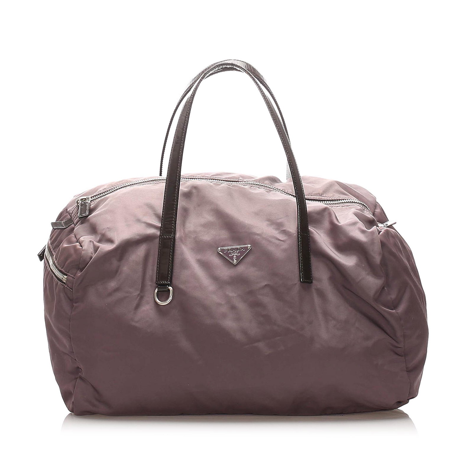 Authentic Prada Tessuto Shoulder Bag: This shoulder features a nylon body a side exterior zip pocket flat leather straps and a top zip closure. Brand: Prada Model: Tessuto Shoulder Bag Origin: Italy Category: Shoulder Bag Color: Brown x D