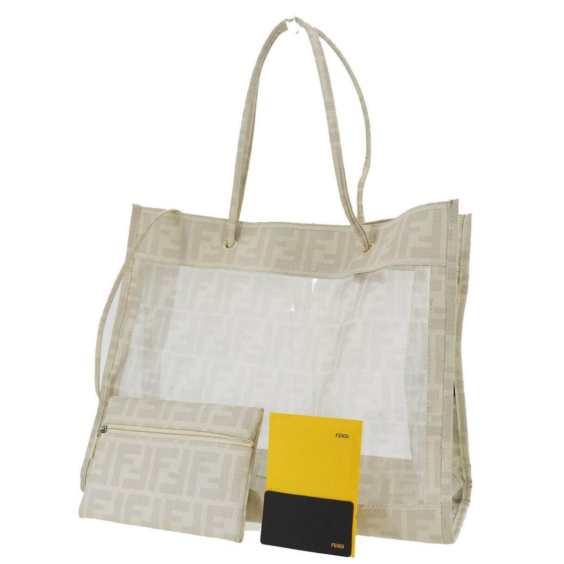 Authentic FENDI VINTAGE Mesh Leather Shoulder Bag: Brand: FENDI Material: Mesh Leather Style: Shoulder Bag Color: White Size(Inch): H 11.0 x D 4.7 x L 13.9Shoulder: 19.8 Country of Origin: Italy All Bidhaus items come with a 100% money-back authentici