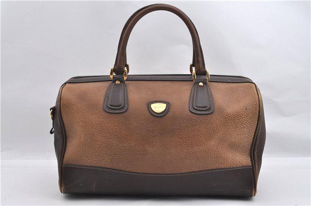 Authentic GUCCI Leather Hand Bag: Brand: GUCCI Material: Leather Style: Hand Bag Color: Brown Size(inch): W14.4 x H8.3 x D7.3" / Handle Drop 3.5"(Approx) Country of Origin: Italy Accessory: There is no ItemBox and DustBag.We will send