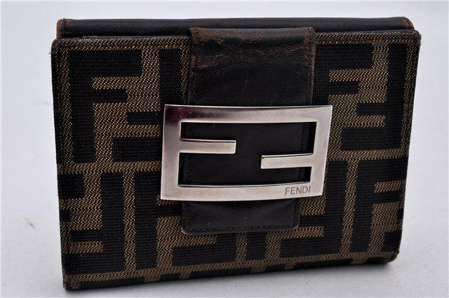 Authentic FENDI WALLET Canvas Wallet: Brand: FENDI Material: Canvas Style: Wallet Color: Brown Size(inch): W5.1 x H3.9 x D0.8"(Approx) Country of Origin: Italy Accessory: There is no ItemBox and DustBag.We will send only in photo. All Bid
