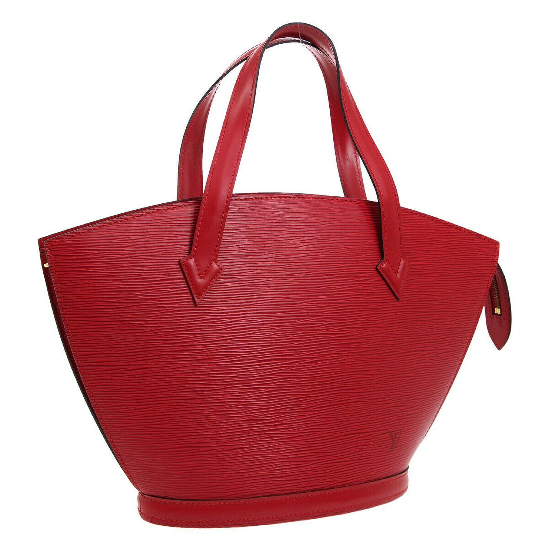 Authentic LOUIS VUITTON SAINT JACQUES Epi Leather Totes: Brand: LOUIS VUITTON Material: Epi Leather Style: Totes & Shoppers Color: Red Size(inch): W9.1 x H9.4 x D3.9 " / Strap Drop: 5.5 Size(inch): W 9.1 x H 9.4 x D 3.9 "Handle Drop. 5.5 " Country of Origin