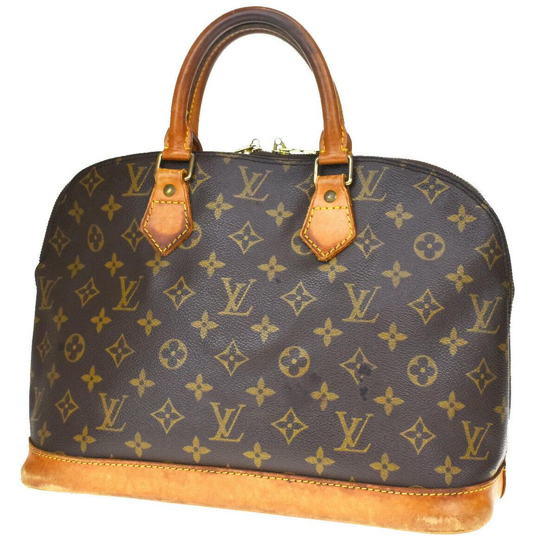 Authentic LOUIS VUITTON LEATHER Monogram , Leather Hand: Brand: LOUIS VUITTON Material: Monogram , Leather Style: Hand Bag Color: Brown Size(inch): W 11.8 x H 9.1 x D 6.1 "(approx.) Country of Origin: France Come with: - All Bidhaus items come with a 100% m